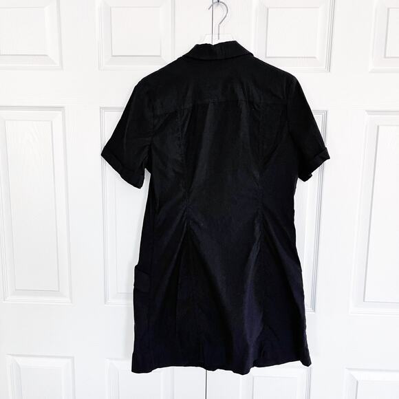 Maeve by Anthropologie Black Short-Sleeve Collared Mini Shirt Dress - Picture 8 of 10